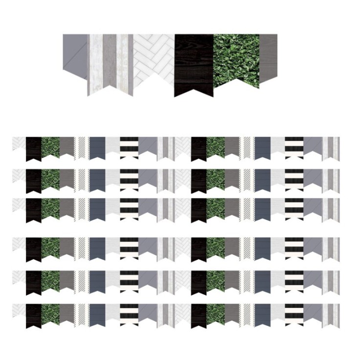 Teacher Created Resources® Modern Farmhouse Pennants Die-Cut Border Trim, 35 Feet, 6 Packs
