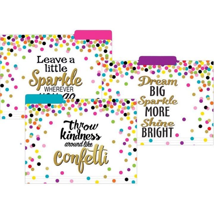 Teacher Created Resources® Confetti File Folders, Letter Size, Pack of 12