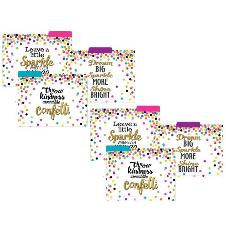 Teacher Created Resources® Confetti File Folders, Letter Size, 12 Per Pack, 2 Packs