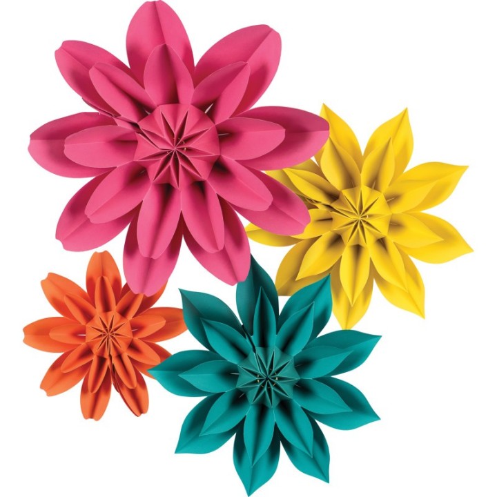 Teacher Created Resources® Beautiful Brights Paper Flowers, Pack of 4
