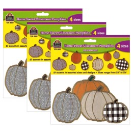 Teacher Created Resources® Home Sweet Classroom Pumpkins Accents, Assorted Sizes, 57 Per Pack, 3 Packs
