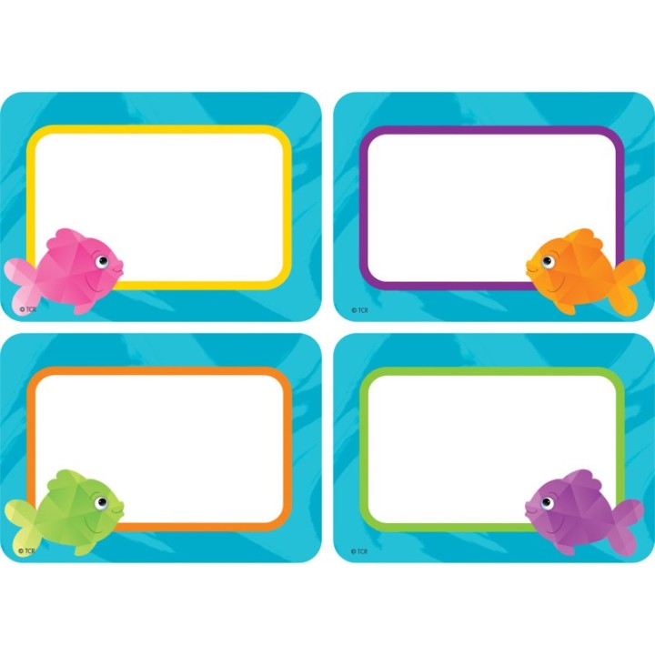 Teacher Created Resources® Colorful Fish Name Tags/Labels - Multi-Pack, Pack of 36