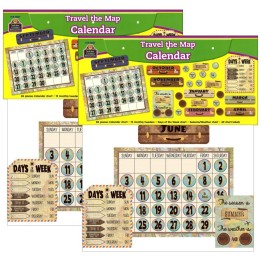 Teacher Created Resources® Travel the Map Calendar Bulletin Board Set, 2 Sets