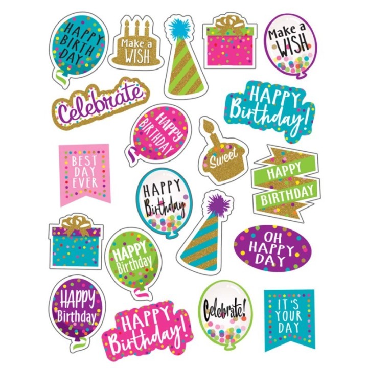 Teacher Created Resources® Confetti Happy Birthday Stickers, Pack of 120