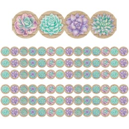 Teacher Created Resources® Rustic Bloom Succulents Die-Cut Border Trim, 35 Feet Per Pack, 6 Packs