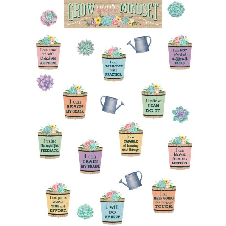 Teacher Created Resources® Rustic Bloom Grow Your Mindset Mini Bulletin Board Set