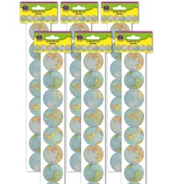 Teacher Created Resources® Travel the Map Globes Die-Cut Border Trim, 35 Feet Per Pack, 6 Packs
