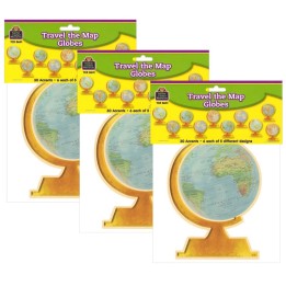 Teacher Created Resources® Travel The Map Globes Accents, 30 Per Pack, 3 Packs
