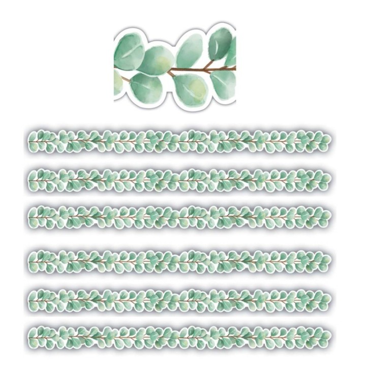 Teacher Created Resources® Eucalyptus Die Cut Border Trim, 35 Feet Per Pack, 6 Packs