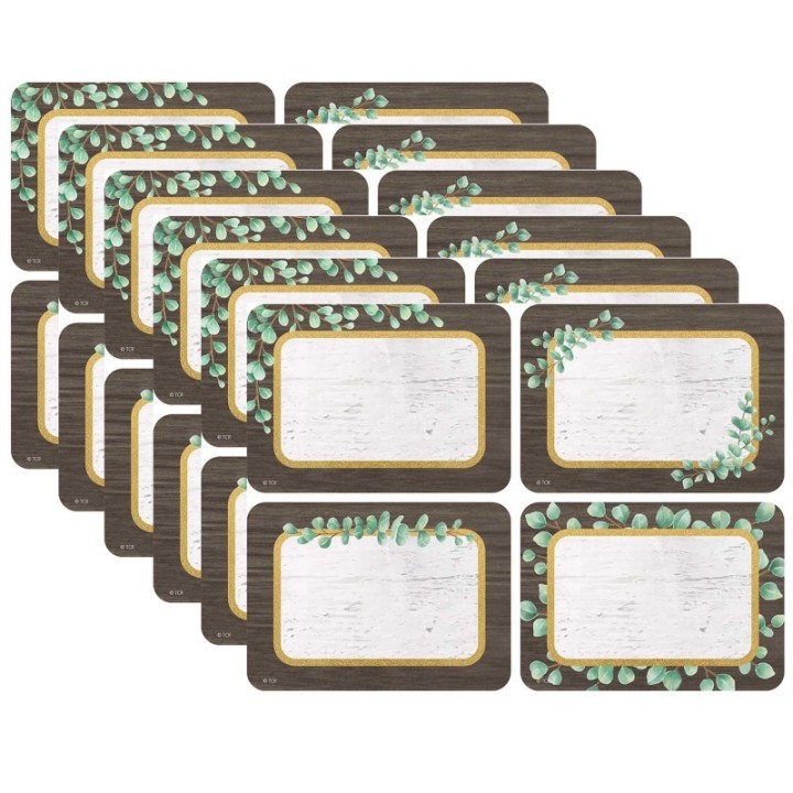 Teacher Created Resources® Eucalyptus Name Tags/Labels Multi-Pack, 36 Per Pack, 6 Packs
