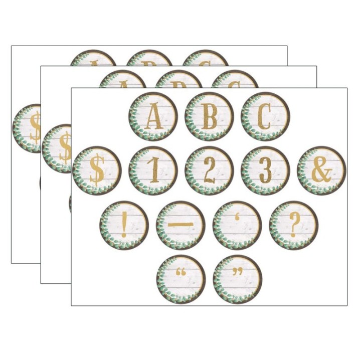 Teacher Created Resources® Eucalyptus Circle Letters, 216 Per Pack, 3 Packs