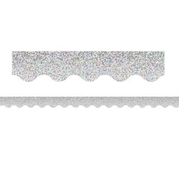Teacher Created Resources® Silver Sparkle Scalloped Border Trim, 35 Feet