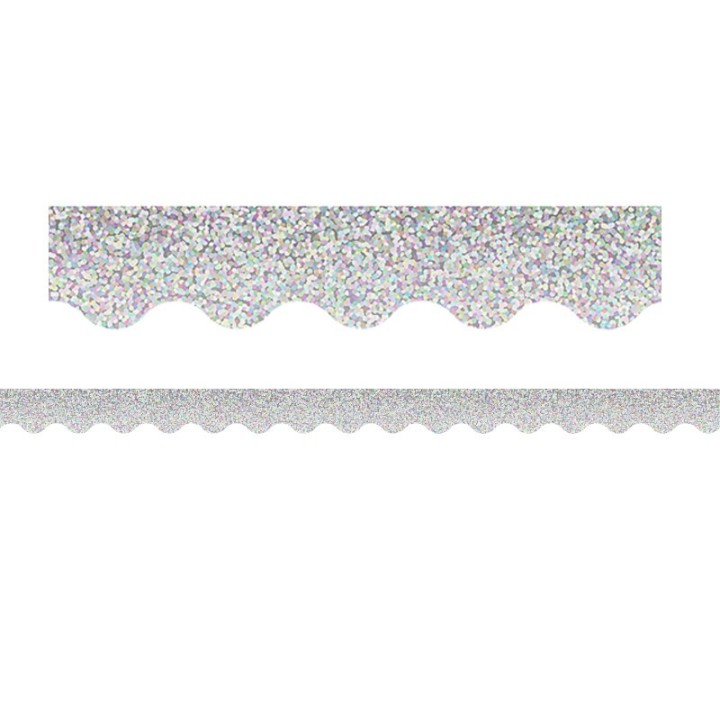 Teacher Created Resources® Silver Sparkle Scalloped Border Trim, 35 Feet