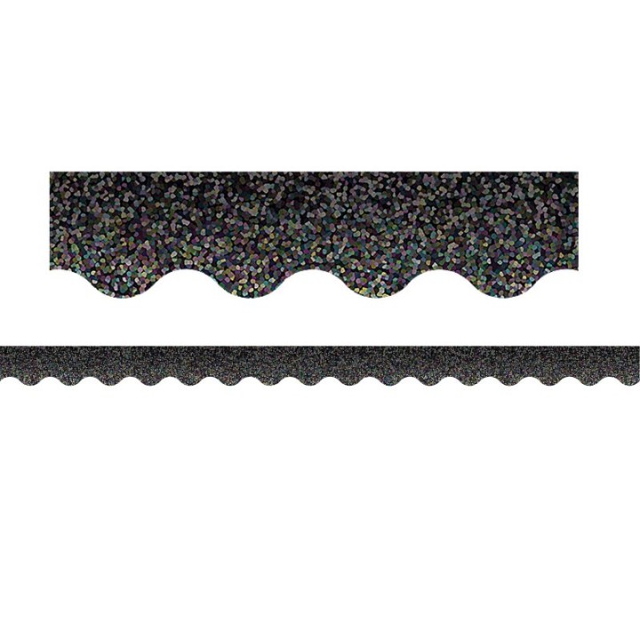 Teacher Created Resources® Black Sparkle Scalloped Border Trim, 35 Feet