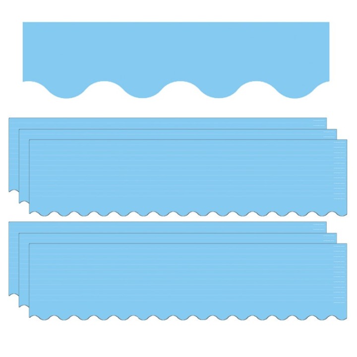 Teacher Created Resources® Light Blue Scalloped Border Trim, 35 Feet Per Pack, 6 Packs