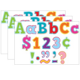 Teacher Created Resources® Colorful Vibes 4" Bold Block Letters, 230 Characters Per Pack, 3 Packs