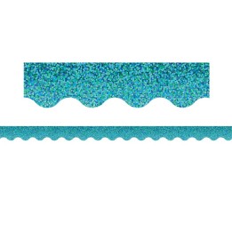 Teacher Created Resources® Teal Sparkle Scalloped Border Trim, 35 Feet