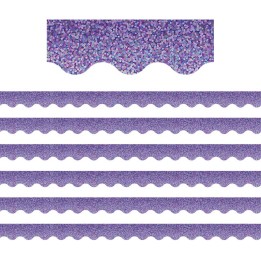 Teacher Created Resources® Purple Sparkle Scalloped Border Trim, 35 Feet Per Pack, 6 Packs