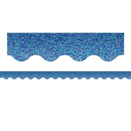 Teacher Created Resources® Blue Sparkle Scalloped Border Trim, 35 Feet