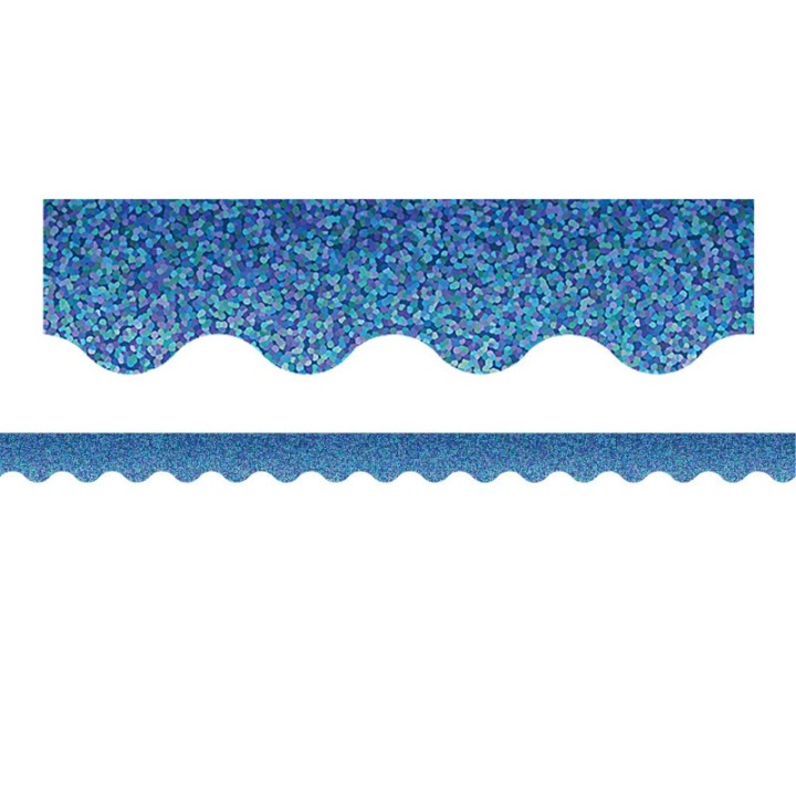 Teacher Created Resources® Blue Sparkle Scalloped Border Trim, 35 Feet