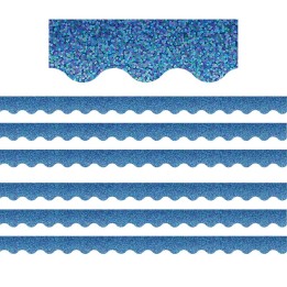 Teacher Created Resources® Blue Sparkle Scalloped Border Trim, 35 Feet Per Pack, 6 Packs