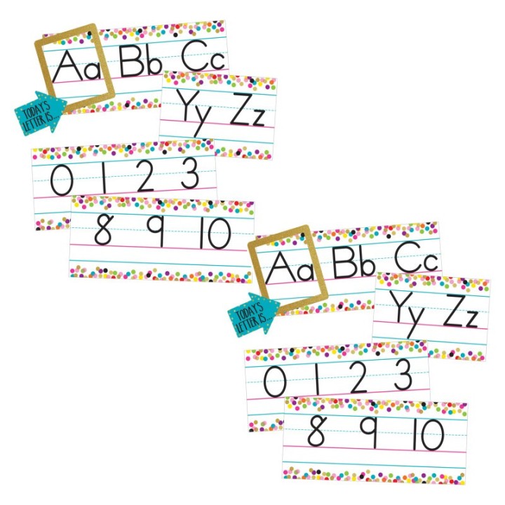 Teacher Created Resources® Confetti Alphabet Line Bulletin Board Set, 2 Sets
