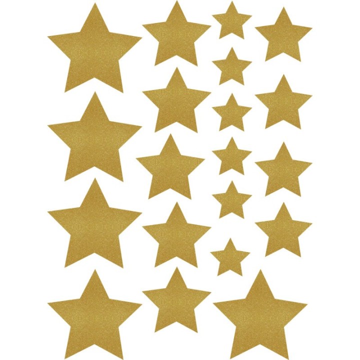 Teacher Created Resources® Gold Shimmer Stars Accents - Assorted Sizes - Pack of 60