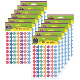 Teacher Created Resources® Watercolor Stars Mini Stickers, 378 Per Pack, 12 Packs
