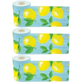 Teacher Created Resources® Lemon Zest Straight Rolled Border Trim, 50 Feet Per Roll, Pack of 3