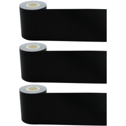 Teacher Created Resources® Black Straight Rolled Border Trim, 50 Feet Per Roll, Pack of 3
