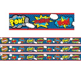 Teacher Created Resources® Superhero Straight Rolled Border Trim, 50 Feet Per Roll, 3 Rolls
