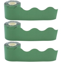 Teacher Created Resources® Eucalyptus Green Scalloped Rolled Border Trim, 50 Feet Per Roll, Pack of 3