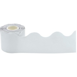 Teacher Created Resources® White Scalloped Rolled Border Trim, 50 Feet