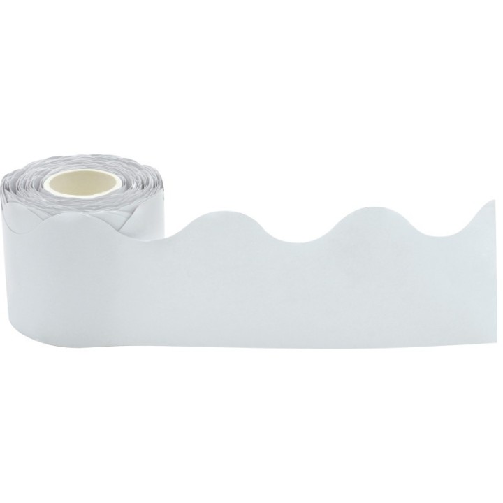 Teacher Created Resources® White Scalloped Rolled Border Trim, 50 Feet