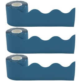 Teacher Created Resources® Slate Blue Scalloped Rolled Border Trim, 50 Feet Per Roll, Pack of 3