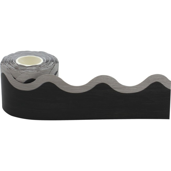 Teacher Created Resources® Modern Farmhouse Black with Gray Scalloped Rolled Border Trim, 50 Feet