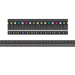 Teacher Created Resources® Chalkboard Brights Straight Rolled Border Trim, 50 Feet
