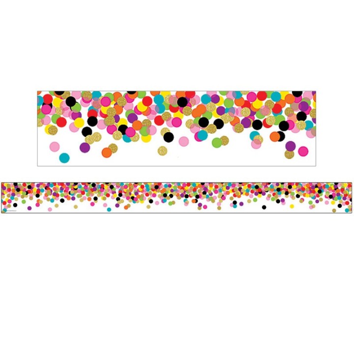 Teacher Created Resources® Confetti Straight Rolled Border Trim, 50 Feet