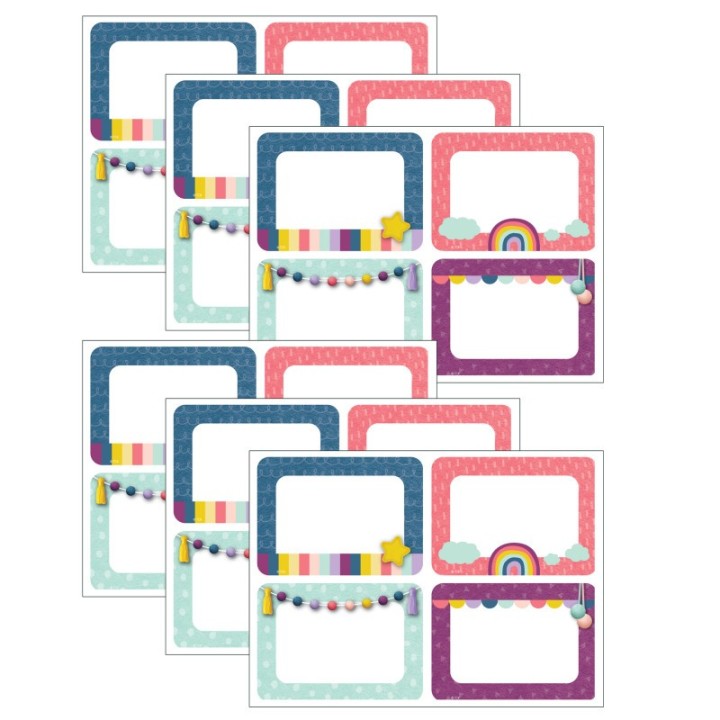Teacher Created Resources® Oh Happy Day Name Tags/Labels - Multi-Pack, 36 Per Pack, 6 Packs