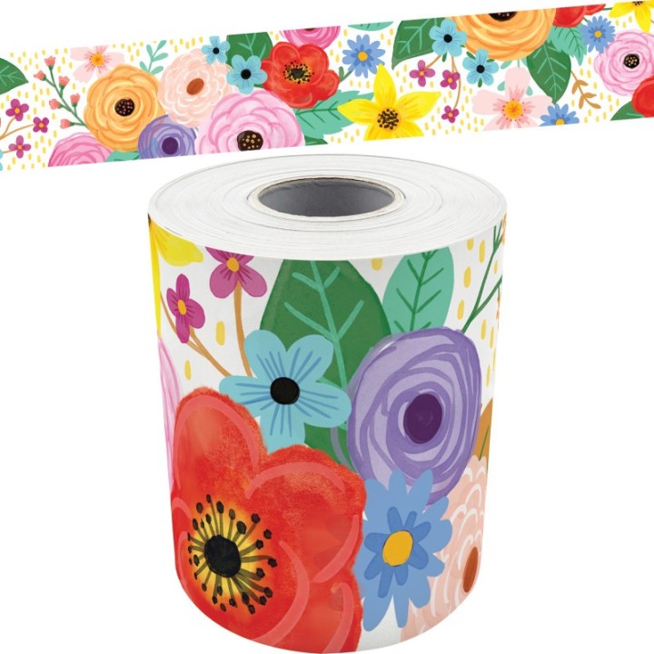 Teacher Created Resources® Wildflowers Straight Rolled Border Trim, 50 Feet
