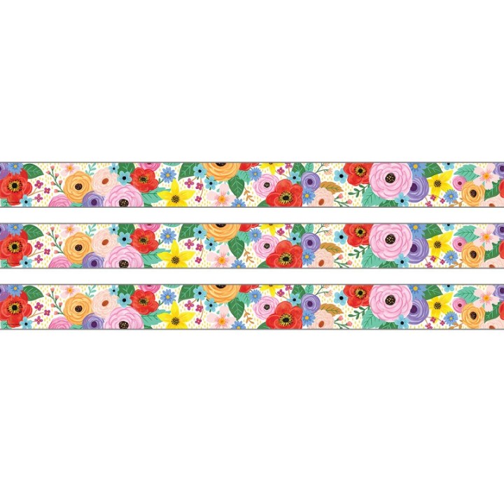 Teacher Created Resources® Wildflowers Straight Rolled Border Trim, 50 Feet, 3 Rolls