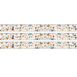 Teacher Created Resources® Everyone Is Welcome Hearts Straight Rolled Border Trim, 50 Feet, 3 Rolls