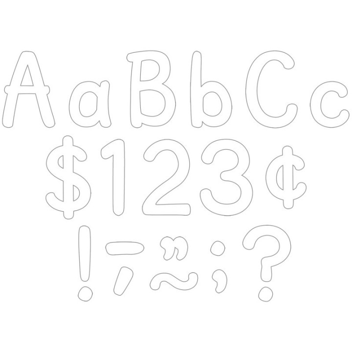 Teacher Created Resources® White 4" Modern Classic Letters Combo Pack, 257 Per Pack, 2 Packs