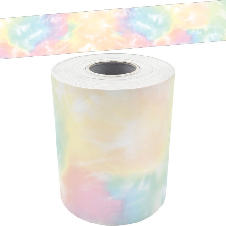 Teacher Created Resources® Pastel Pop Tie-Dye Straight Rolled Border Trim, 50 Feet