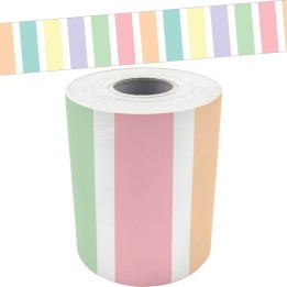 Teacher Created Resources® Pastel Pop Stripes Straight Rolled Border Trim, 50 Feet