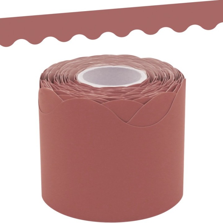 Teacher Created Resources® Deep Rose Scalloped Rolled Border Trim, 50 Feet
