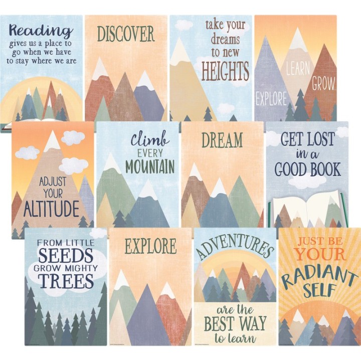 Teacher Created Resources® Moving Mountains Small Poster Pack, 12 Posters