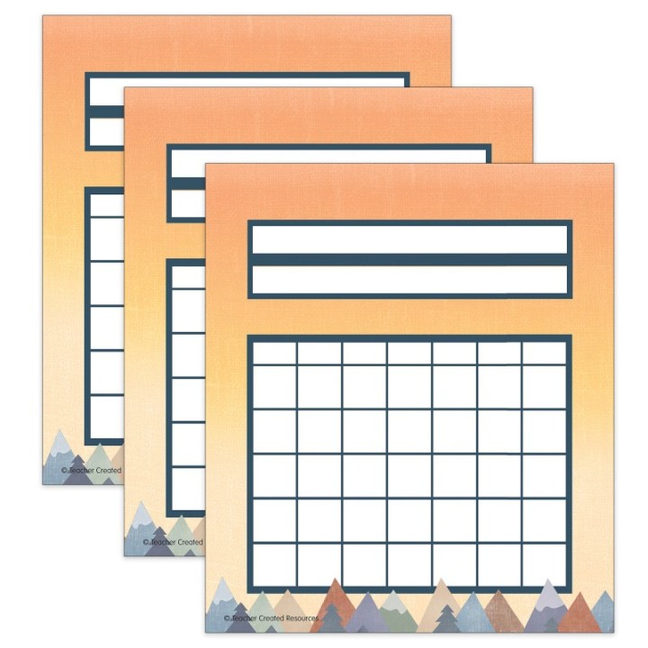 Teacher Created Resources® Moving Mountains Incentive Charts, 36 Per Pack, 3 Packs