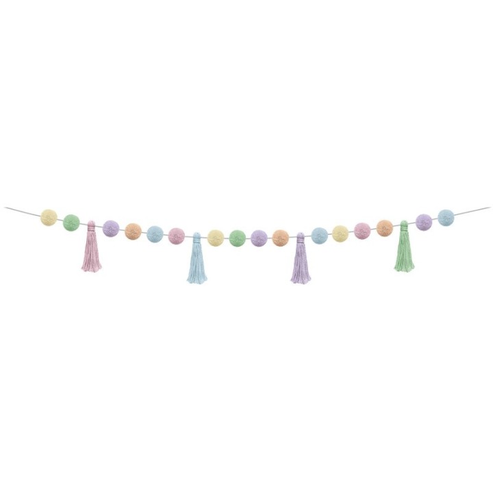 Teacher Created Resources® Pastel Pop Pom-Poms and Tassels Garland, 60"
