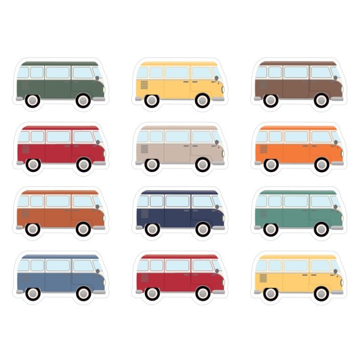 Teacher Created Resources® Moving Mountains Road Trip Camper Vans Mini Accents, Pack of 36